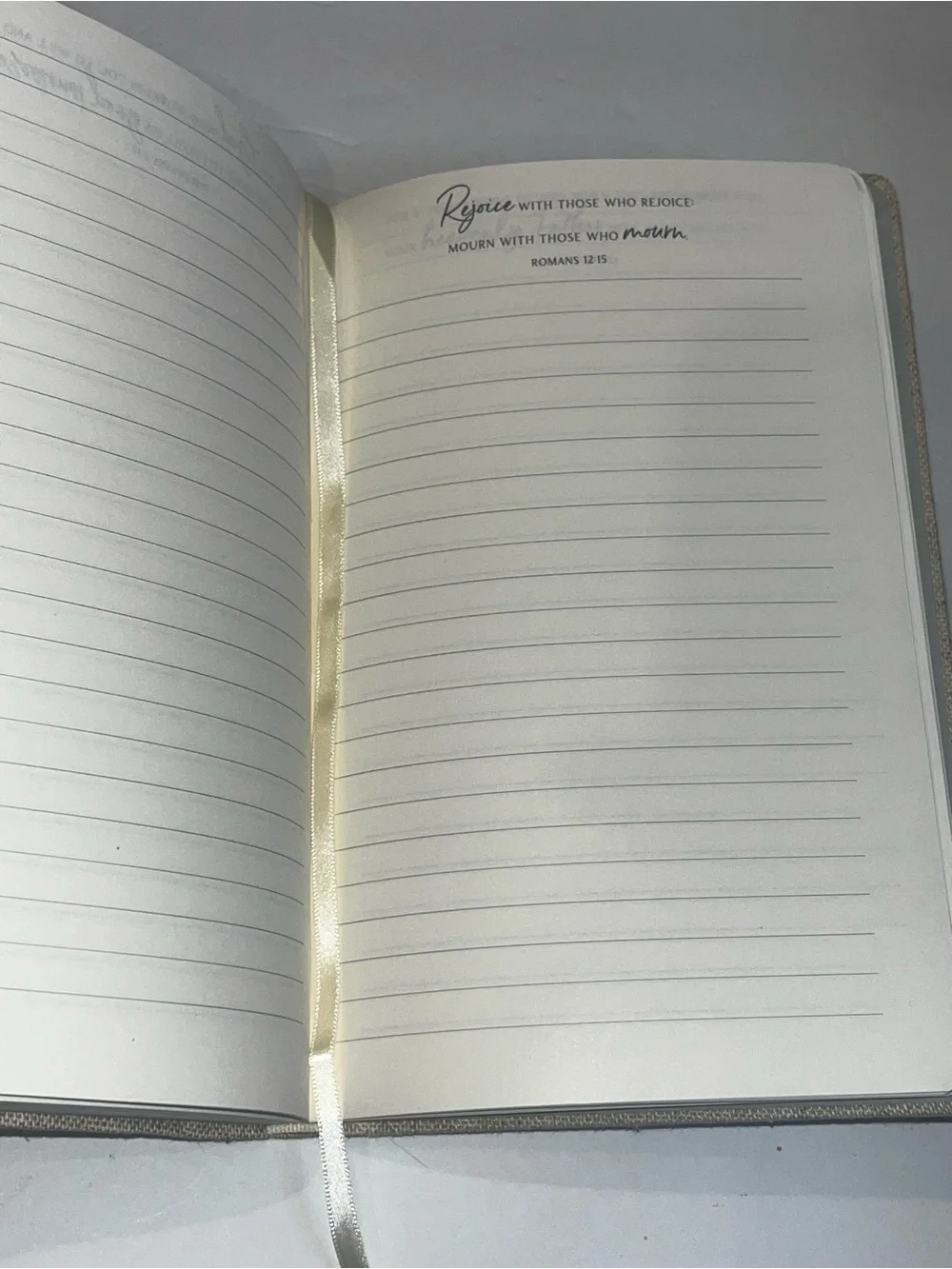 Embroidered Linen Journal - Gold Script